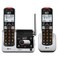 AT&amp;T BL102-2 DECT 6.0 2-Handset Cordless Phone for Home with Answering Machine, Call Blocking, Caller ID Announcer, Audio Assist, Intercom, and Unsurpassed Range, Silver/Black