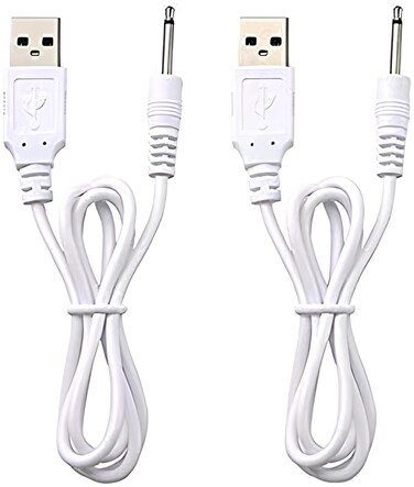 VibeMax (2 Pack) Fast Charging Replacement USB Cable   DC Charger Cord - 2 Ft - 2.5mm
