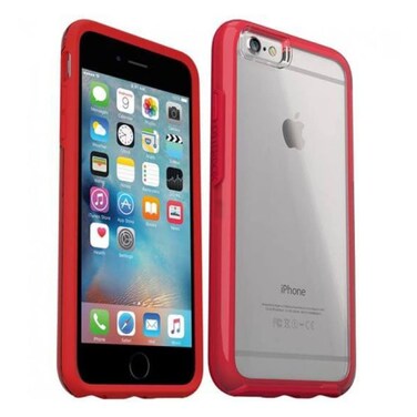 OTTERBOX Symmetry Clear Series Case for iPhone 6 PLUS/6s Plus (5.5" Version) - Retail Packaging - Scarlet Crystal (Clear/Scarlet RED)