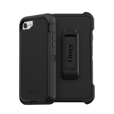 OtterBox iPhone SE 3rd &amp; 2nd Gen, iPhone 8 &amp; iPhone 7 (not Compatible with Plus Sized Models) Defender Series Case - Black, Rugged &amp; Durable, with Port Protection, Includes Holster Clip Kickstand