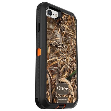OtterBox Defender Series Case for iPhone SE (3rd and 2nd gen) and iPhone 8/7 - Frustration Free Packaging - Realtree MAX 5HD (Blaze Orange/Black/MAX 5 Design)