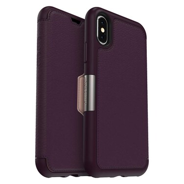 OTTERBOX Strada Series Case for iPhone Xs &amp; iPhone X - Retail Packaging - Royal Blush (Winter Bloom/Cameo Rose)