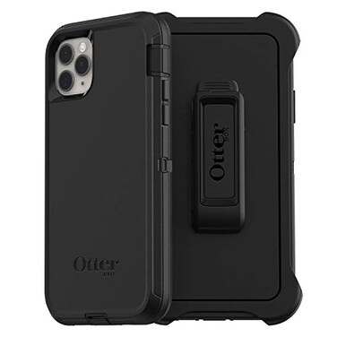 OtterBox iPhone 11 Pro Max (Only) Defender Series Case - Single Unit Ships in Polybag, Ideal for Business Customers - Black, Rugged &amp; Durable, with Port Protection, Includes Holster Clip Kickstand