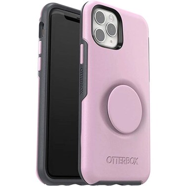 OtterBox for Apple iPhone 11 Pro Max, Slim Protective Case with Integrated PopSockets PopGrip, Otter + Pop Symmetry Series, Pink