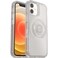 OtterBox + Pop Symmetry Series Clear Case for iPhone 12 Mini, Retail Packaging - Stardust (Silver Flake/Clear) with Stardust Pop