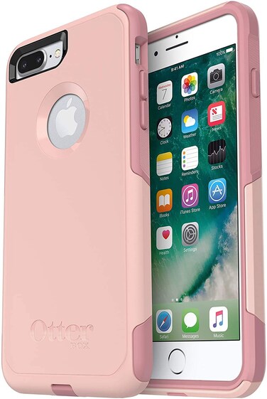 OtterBox Commuter Case for iPhone 8 Plus &amp; iPhone 7 Plus - Non-Retail Packaging - Ballet Way (Pink Salt/Blush)