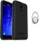 OtterBox Symmetry Series Case for Samsung Galaxy J7 (2018)/J7 2nd gen/J7 V 2nd gen/J7 Refine - &amp; Silver Phone Ring Holder Kickstand - Bundle - Black