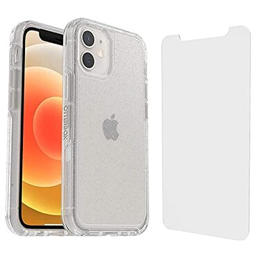 OtterBox Symmetry Clear Series Case for iPhone 12 Mini with Screen Protector - Non-Retail Packaging - Stardust (Silver Flake/Clear)