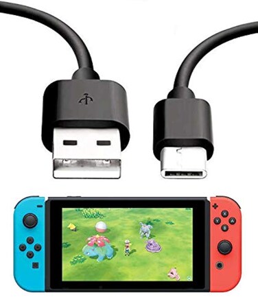 Switch 10FT Extra Long USB C Battery Power Charging Cable Cord Wire for Home &amp; Car Compatible with Nintendo Switch &amp; Lite (Black or White, Cable Only, AC Adapter or Car Charger NOT Included)