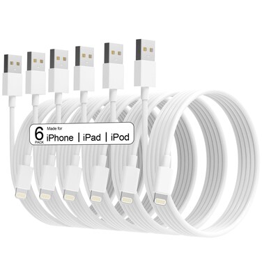 6Pack(3/3/6/6/6/9 FT) Original [Apple MFi Certified] iPhone Charger Fast Charging Lightning Cable iPhone Charger Cord Compatible iPhone 14/13/12/11 Pro Max/XS MAX/XR/XS/X/8/7 Plus iPad AirPods