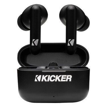 KICKER TWS2 True Wireless Earbuds, Bluetooth Earbuds with Microphone, Environmental Noise Cancelling, Wireless Earphones for Android and iOS, Fast Charging Case USB-C with 24 Hours of Playtime