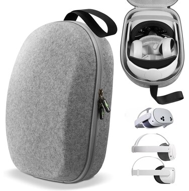 sarlar Hard Carrying Case Compatible with Oculus Meta Quest 3S/Quest 3/Quest 2, Lightweight and Fixed Protection for VR Headset Controller and Official Head Strap Accessories, Travel and Storage