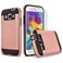Samsung Galaxy Prevail LTE Case, 2-Piece Style Hybrid Shockproof Hard Case Cover + Circle(TM) Stylus Touch Screen Pen And Screen Protector - Rose Gold