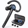 PRTRFLC Bluetooth Headset with Microphone,V5.4 Bluetooth Earpiece with Charing Case 150H Standby Time Hands Free Headset with Noise Canceling for Work Business Office Trucker(Black)