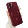 ankofave Magnetic Case for iPhone 15 Pro Max Phone Case for Women, Matte Luxury Soft Metallic Luster Design with Camera Lens Protector, Compatible with Magsafe Case for iPhone 15 Pro Max 6.7"-Red Wine
