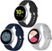 Lerobo Bands Compatible with Samsung Galaxy Watch Active/Active 2 44mm 40mm/Galaxy Watch 3 41mm/Galaxy Watch 42mm,20mm Soft Silicone Sport Strap Replacement bands,3 Pack,Large,Black Navy Blue Gray
