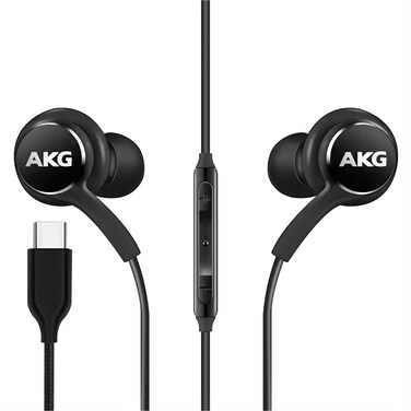 Bhvrtls 2024 Earbuds Stereo in-Ear Headphones for Samsung Galaxy S24 S23 S22 S21 S20, Note 10, 10+ - Designed by AKG - with Microphone and Volume Remote Type-C Connector-Black