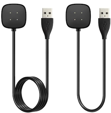 SENGKOB [2-Pack] Charger Cable Compatible with Smart Watch Fitbit Sense/Versa 3, Replacement USB Charging Cradle Dock Stand Cable (3.3 ft/1.0ft)