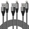 FEEL2NICE iPhone Charger Cable (3 Pack 10 Foot), [MFi Certified] 10 Feet Nylon Braided Lightning Cable, iPhone Charging Cord USB Cable Compatible with iPhone 11/Pro/X/Xs Max/XR/8 Plus /7 Plus/6/ iPad