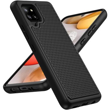BNIUT for Samsung Galaxy A42 5G Case: Dual Layer Protective Heavy Duty Cell Phone Cover Shockproof Rugged with Non Slip Textured Back - Military Protection Bumper Tough - 6.6inch (Matte Black)