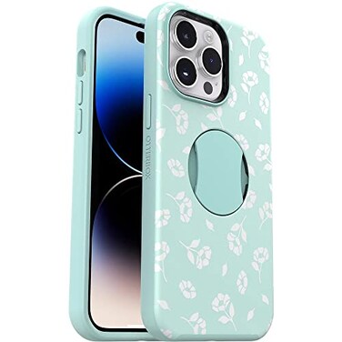 OtterBox OTTERGRIP Symmetry Series Case for iPhone - Non-Retail Packaging (Poppies by The Sea Blue, iPhone 14 Pro Max)