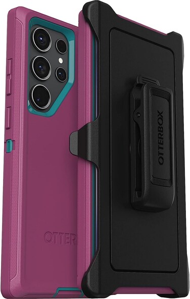OtterBox DEFENDER SERIES Galaxy S23+ Case - Non-Retail Packaging - Canyon Sun Pink and Blue, Samsung Phonecase, Raised Screen Bumper, Wireless Charging Compatible