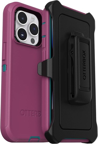 OtterBox DEFENDER SERIES iPhone 14 Pro Case Morning Sky Pink, - Non-Retail Packaging - Apple Phonecase, Raised Screen Bumper, MagSafe Wireless Charging Compatible