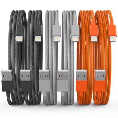 Lightning Cable [Apple MFi Certified] iPhone Charger 6Pack(3/3/6/6/6/10 FT) Apple Charging Cable Fast Charging High Speed USB Cable Compatible iPhone 14/13/12/11 Pro Max/XS MAX/XR/XS/X/8-multicolor