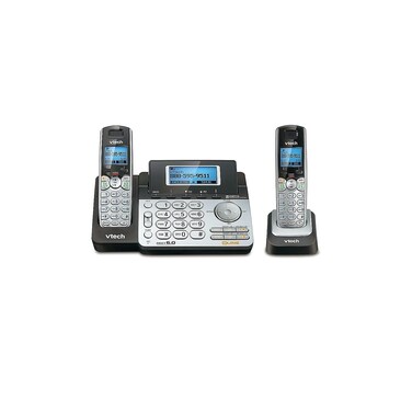 VTech DS6151-2 2 Handset 2-Line Cordless Phone System for Home or Small Business with Digital Answering System &amp; Mailbox on each line, Silver