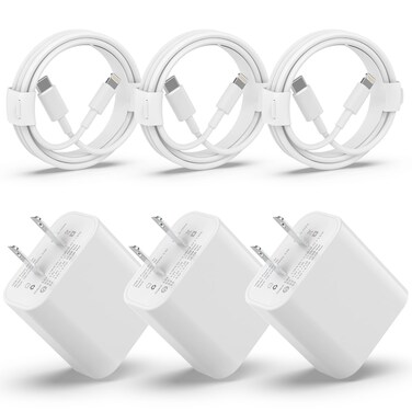 USB C Charger Phone Charger Fast Charging 3Pack 20W Type C Wall Charger Block with 6FT Long USB C to Lightning Cable Compatible for iPhone 14Pro/13 Pro/12/12 Pro Max/11/XS Max/XS/XR/X/8