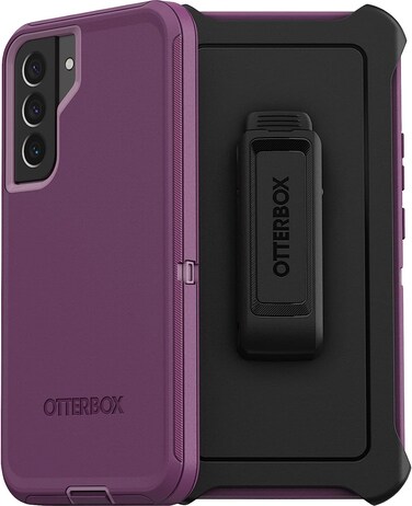 Otterbox Defender Series Galaxy S22 Plus Case - Non-Retail Packaging - Happy Purple, Samsung Phonecase, Raised Screen Bumper, Wireless Charging Compatible, Rotating Belt-Clip Holster/Kickstand