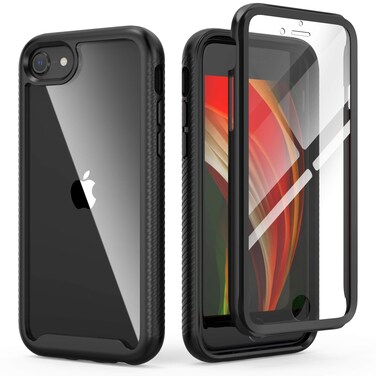 IDweel for iPhone SE 2020 Case,for iPhone 8 &amp; 7 &amp; SE 2022 Case(SE 2nd/3rd),Slim Fit Full-Body Shock Absorption Sturdy Cover with Build in Screen Protector Heavy Duty Shock Resistant Hard Cover,Black