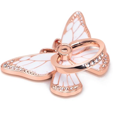 Doflyesky Butterfly Cell Phone Ring Grip Holder, 360 Degrees Rotation Phone Ring Grip Stand, Metal Finger Kickstand Compatible with iPhone, Samsung Galaxy, LG Google Pixel, Android Phone