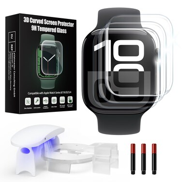 Kopration Screen Protector for Apple Watch Series 10 46mm,Tempered Glass Curved Full Coverage Watch Screen Protector, Bubble Free Screen Protector for iWatch 10 46mm (3 Pack)