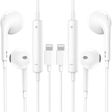 OddPaddle 2 Packs-for iPhone Headphones for iPhone Earbuds Wired Lighting Headphone [MFi Certified] Built-in Mic &amp; Volume Control Compatible with iPhone 14/13/12/11/XR/XS/X/8/7 Support All iOS System