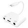 Unitrox 3 in 1 Dual 3.5mm Headphone Jack Adapter - Earphone Jack Audio and Charging Adapter - Headphone Splitter for iPhone 14/13/ 12/11/ X/ 8/ iPad -Support iOS 13- White
