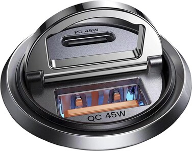 MRGLAS 90W USB C Car Charger Fast Charging,[Smallest Metal] Car Charger USB C PD45W+QC3.0 Dual Port Cigarette Lighter USB C Charger Car Charger Adapter for iPhone 16 Pro Max Plus 15 14 iPad SamsungS25