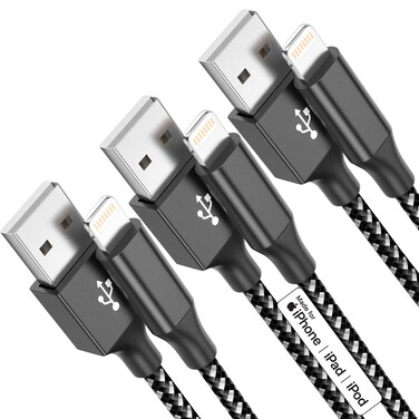 iPhone Charger Apple MFi Certified 3pack 10FT Long Lightning Cable Fast Charging High Speed Data Sync USB Cable Compatible iPhone 14/13/12/11 Pro Max/XS MAX/XR/XS/X/8/7 Plus and More