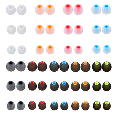 MMYQXI 54 PCS Earbud Replacement Tips Silicone Earbud Tips Earbud Covers Fit for in-Ear Headphones (Inner Hole 3.8mm -5.1mm) Earbud Rubber Tips Ear Tips S M L
