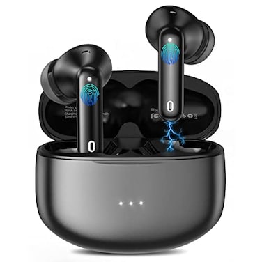 A40 Pro Wireless Earbuds, 50Hrs Playtime Bluetooth Earbuds Built in Noise Cancellation Mic with Charging Case, Headphones Stereo Sound, IPX7 Waterproof Ear buds for iPhone and Android