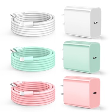 Dayaoncy Compatible with iPhone Charger Fast Charging, 20W USB C Wall Charger with 3Pack 10FT USB C to Lightning Cable, Phone Cable Fast Charging Compatible withi Phone 14/13/12/12 Pro Max/11