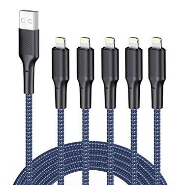 iPhone Charger Cable 10ft 5Pack,[Apple Certified] Long Lightning Cable 10 Foot iPhone Charging Cord for iPhone 12/11/11 Pro/X/Xs Max/XR/8/8 Plus/7/6/6s/SE/5c/5s/5 iPad Air 2/Mini Airpods