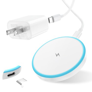 Magnetic Wireless Charger for iPhone 16 15 14 13 12 Series/AirPods 3/2/Pro 2/Pro - with 20W Power Adapter, 15W Wireless Mag-Safe Charging Pad and 6 FT USB-C to C Cable