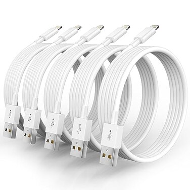 5 Pack(10FT)[Apple MFi Certified] iPhone Charger Long Lightning Cable Fast Charging iPhone Cord Compatible iPhone 14/14 Pro Max/13 Pro Max/12/11 Pro Max/Mini/XS MAX/XR/XS/X/8/7/Plus/6 iPad