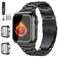 Bekomo 3-Pack Stainless Steel Apple Watch Bands with 2 Pack Tempered Glass Screen Protectors for Series 9, 8, 7, 6, 5, 4, 3, 2, 1, SE for Men