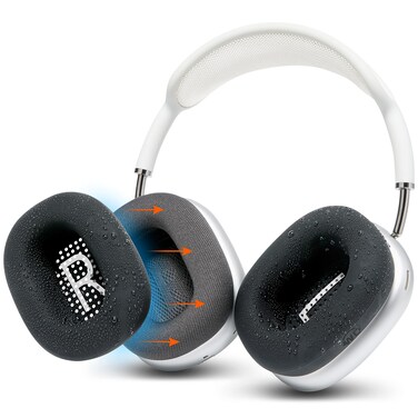 WC SweatZ Max - Patented Protective Earpad Covers for Airpods Max Made by Wicked Cushions   Sweatproof &amp; Easily Washable   Full Earpad Sweat Protection   Black