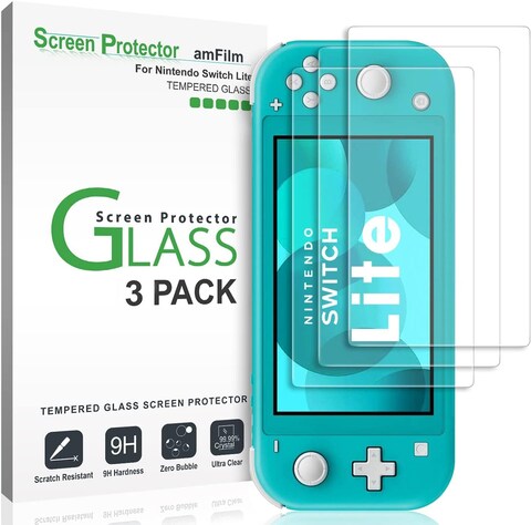 amFilm Tempered Glass Screen Protector for Nintendo Switch Lite 5.5&#39;&#39; 2019, 3 Pack