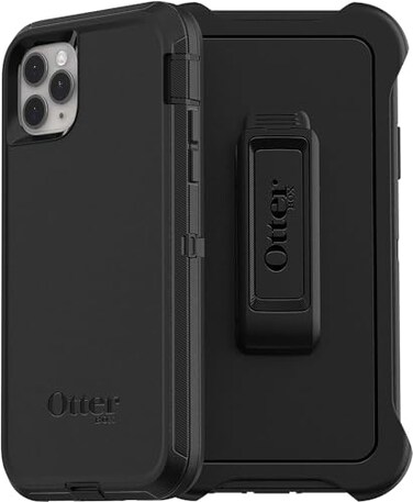 OtterBox iPhone 11 Pro Max Defender Series Case - Black, Rugged &amp; Durable, with Port Protection, Includes Holster Clip Kickstand