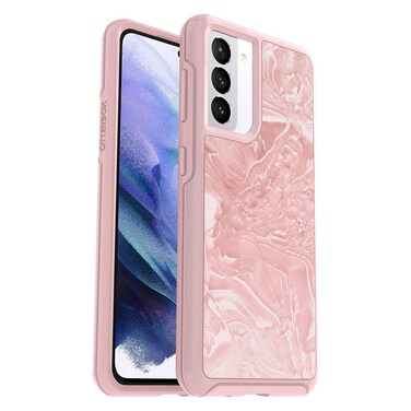 OtterBox Symmetry Clear Series Case for Galaxy S21 5G (ONLY - Does NOT FIT Plus or Ultra) - Shell Shocked (Pink Interference/Iridescent Pink/Shell-Shocked Graphic)