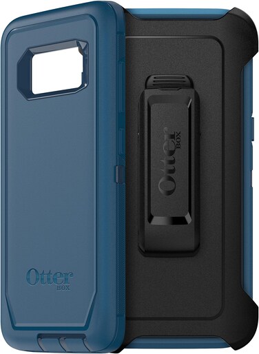 OtterBox Defender Series Screenless Edition Case for Samsung Galaxy S8 (Only) - Holster Clip Included - Non-Retail Packaging - Bespoke Way (Blazer Blue/Stormy Seas Blue)